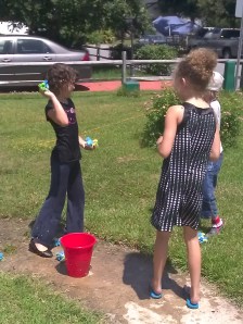 Testing out the Sponge Bombs