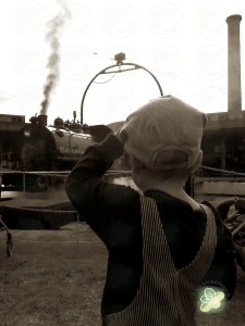 I love this photo he was waiting to go on the train. He was fascinated by the whole process.