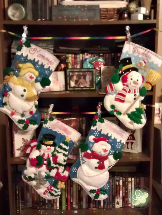 Stocking Hung on the DVD Shelf With Care