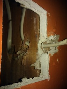 Yes that is my electrical wires in my house going through a beam in my bathroom.