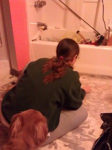 Me scrapping so I could install the new floor.