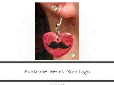 Mustache Heart Earrings