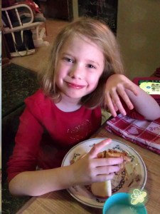 The Princess eating her Cinnamon Bun