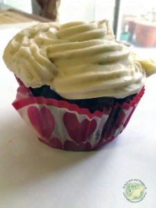 Side view - it was the last cupcake so it is wasn't very pretty but it was very tasty!