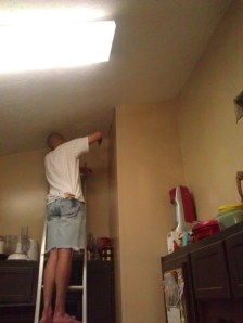 Painting the very top - there is no more white stripe