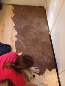 Yes I am wearing gloves.   It made it easier to smooth the paper out.