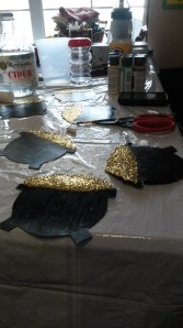 Pots waiting to be attached to the rainbow chain